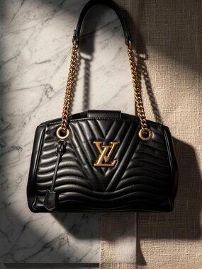 Louis Vuitton Black Quilted Leather Shoulder Bag with Gold Hardware